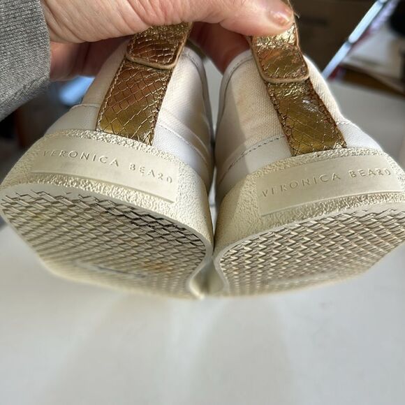 VERONICA BEARD Women's Parise Canvas & Leather Sneakers White Size 9.5 - Picture 11 of 16